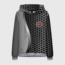 Толстовка-худи мужская Mercedes металическая сетка, цвет: 3D-меланж
