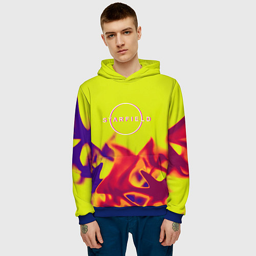 Мужская толстовка Starfield fire steel / 3D-Синий – фото 3