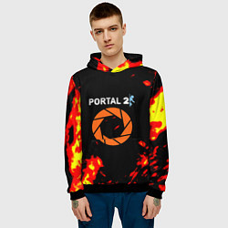 Толстовка-худи мужская Portal огненная лава, цвет: 3D-черный — фото 2