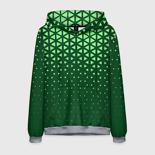 Мужская толстовка Геометрический градиент - зелёно-салатовый / 3D-Меланж – фото 1