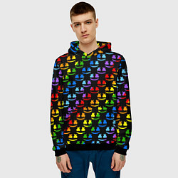 Толстовка-худи мужская Marshmello pattern neon, цвет: 3D-черный — фото 2