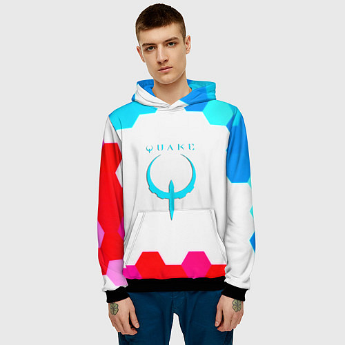 Мужская толстовка Квейк соты / 3D-Черный – фото 3