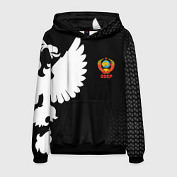 Толстовка-худи мужская СССР паттерн орёл, цвет: 3D-черный