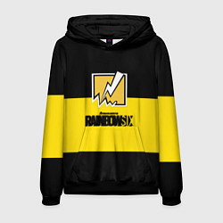 Толстовка-худи мужская Rainbow six logo game, цвет: 3D-черный