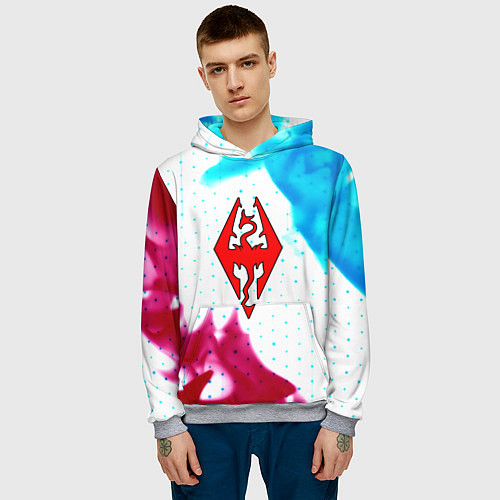 Мужская толстовка The Elder Scrolls flame / 3D-Меланж – фото 3