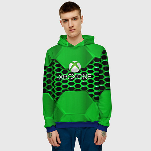 Мужская толстовка Xbox metal game / 3D-Синий – фото 3
