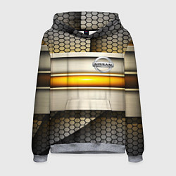 Толстовка-худи мужская Nissan sport avto metal, цвет: 3D-меланж