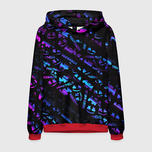 Мужская толстовка Marshmello neon club / 3D-Красный – фото 1
