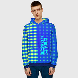 Толстовка-худи мужская Dead space текстура айзека, цвет: 3D-синий — фото 2