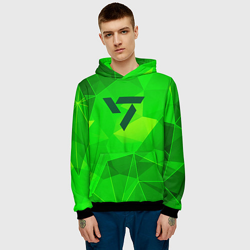 Мужская толстовка Seventeen green poly / 3D-Черный – фото 3