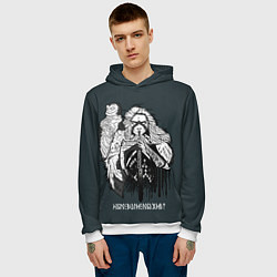 Толстовка-худи мужская Валькирия с топором - добро всегда побеждает, цвет: 3D-белый — фото 2