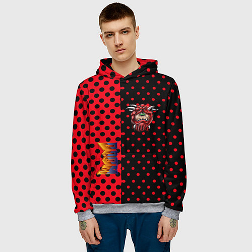 Мужская толстовка Doom pattern steell / 3D-Меланж – фото 3