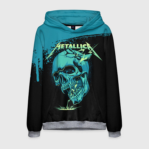 Мужская толстовка Metallica - молния пробивает череп / 3D-Меланж – фото 1