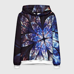 Толстовка-худи мужская Фрактальный узора стекло, цвет: 3D-белый