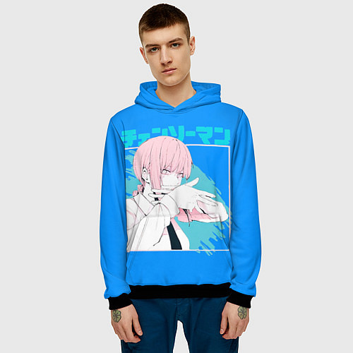 Мужская толстовка Макима персонаж Человек-бензопила / 3D-Черный – фото 3