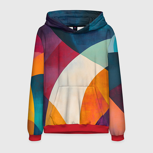 Мужская толстовка Геометрическая иллюстрация / 3D-Красный – фото 1