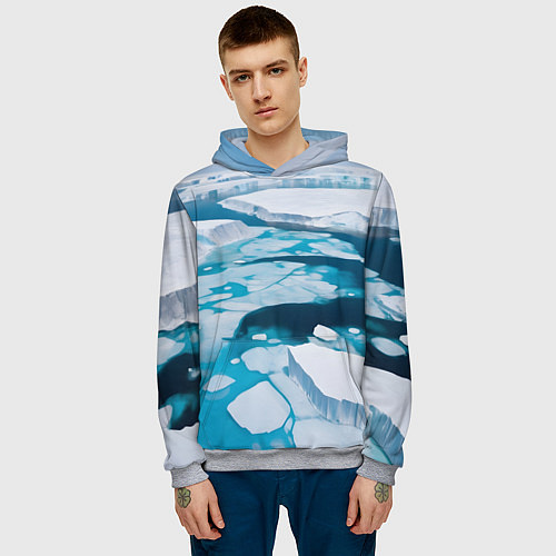 Мужская толстовка Арктический лед / 3D-Меланж – фото 3