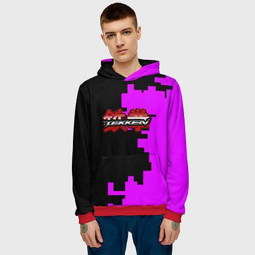 Мужская толстовка Tekken pattern pink / 3D-Красный – фото 3