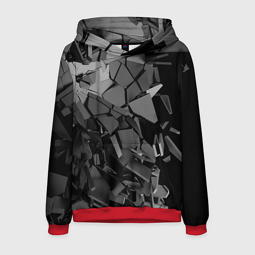 Мужская толстовка Битое стекло / 3D-Красный – фото 1
