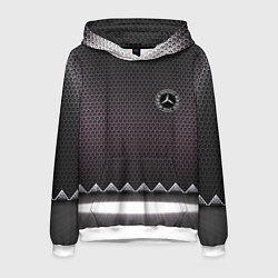 Толстовка-худи мужская Mercedes benz carbon steel, цвет: 3D-белый