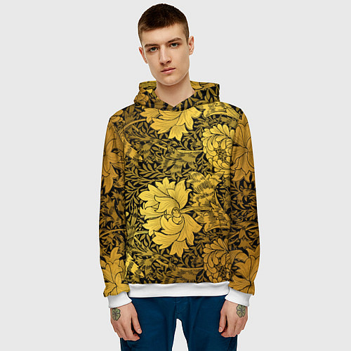 Мужская толстовка Золотые подсолнухи / 3D-Белый – фото 3