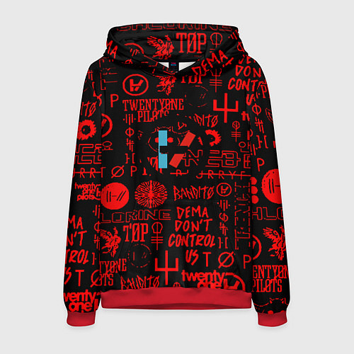 Мужская толстовка Twenty one pilots pattern rock steel / 3D-Красный – фото 1