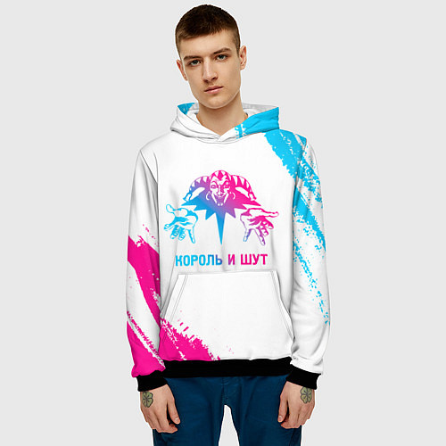 Мужская толстовка Король и Шут neon gradient style / 3D-Черный – фото 3