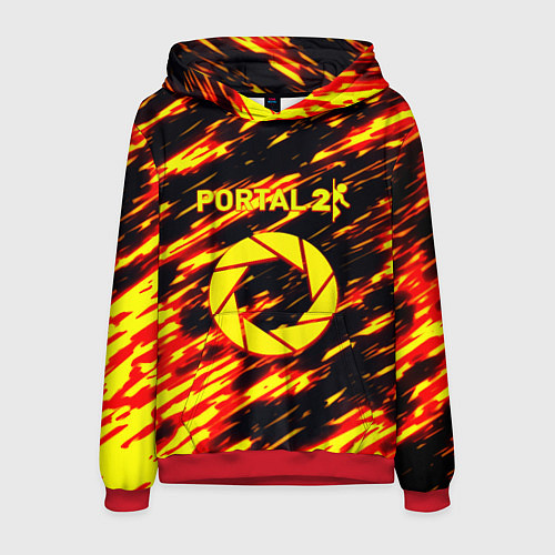 Мужская толстовка Portal огненный стиль / 3D-Красный – фото 1