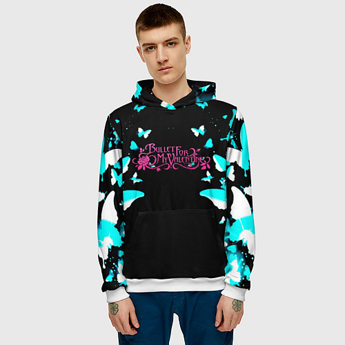 Мужская толстовка Bullet for my valentine бабочки / 3D-Белый – фото 3