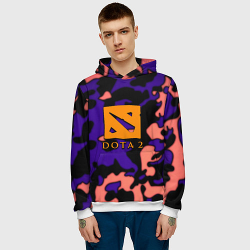 Мужская толстовка DOTA 2 камуфляж / 3D-Белый – фото 3