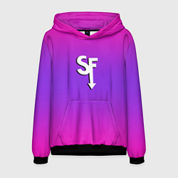 Толстовка-худи мужская Sally Face neon gradient, цвет: 3D-черный
