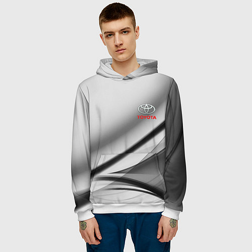 Мужская толстовка Toyota texrure grey / 3D-Белый – фото 3