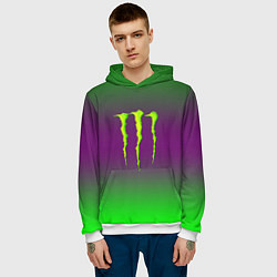 Толстовка-худи мужская Monster energy gradient, цвет: 3D-белый — фото 2
