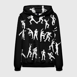 Толстовка-худи мужская Silhouettes of moving people, цвет: 3D-черный