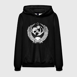 Толстовка-худи мужская Лого ссср чернобелое, цвет: 3D-черный