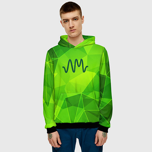 Мужская толстовка Arctic Monkeys green poly / 3D-Черный – фото 3