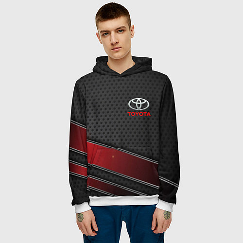 Мужская толстовка Toyota auto car / 3D-Белый – фото 3