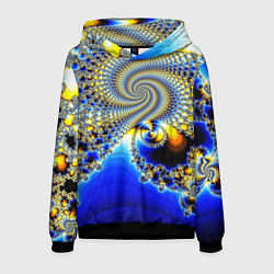 Толстовка-худи мужская Фрактальный психоделики узор, цвет: 3D-черный