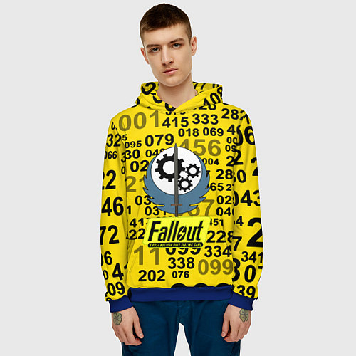 Мужская толстовка Fallout pattern symbol / 3D-Синий – фото 3