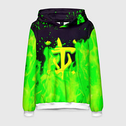 Толстовка-худи мужская Doom кислотный огонь лого, цвет: 3D-белый