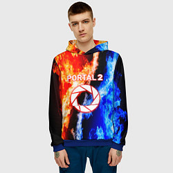 Толстовка-худи мужская Portal битва огней, цвет: 3D-синий — фото 2