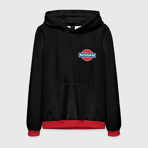 Мужская толстовка Nissan logo steel / 3D-Красный – фото 1