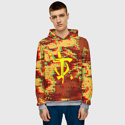 Толстовка-худи мужская Doom камуфляж глитч, цвет: 3D-меланж — фото 2