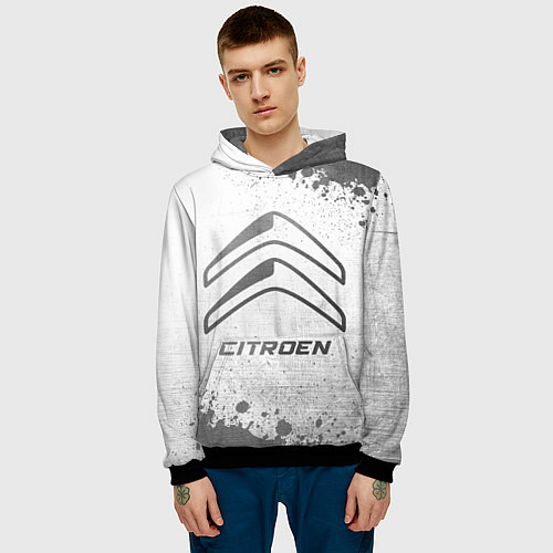 Мужская толстовка Citroen - white gradient / 3D-Черный – фото 3