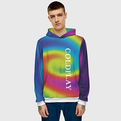 Толстовка-худи мужская Coldplay moon music album, цвет: 3D-белый — фото 2