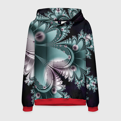 Мужская толстовка Фракталы узорный стиль / 3D-Красный – фото 1