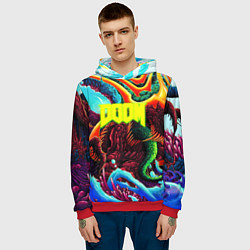 Толстовка-худи мужская Doom monster mars, цвет: 3D-красный — фото 2