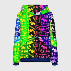 Толстовка-худи мужская Marshmello pattern neon steel, цвет: 3D-синий