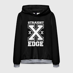 Толстовка-худи мужская Straight edge SXE, цвет: 3D-меланж
