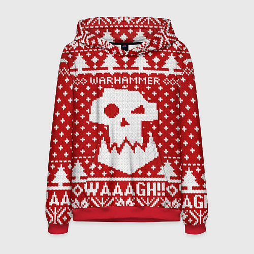 Мужская толстовка Вязаный warhammer waaagh / 3D-Красный – фото 1